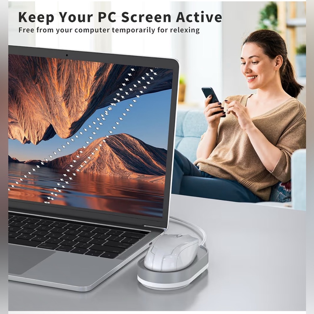 Mouse Jiggler, Undetectable Mouse Mover Device Wiggler Shaker with Drive FreeUSB